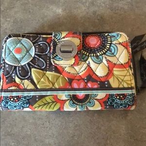 Vera Bradley turn lock wallet flower shower